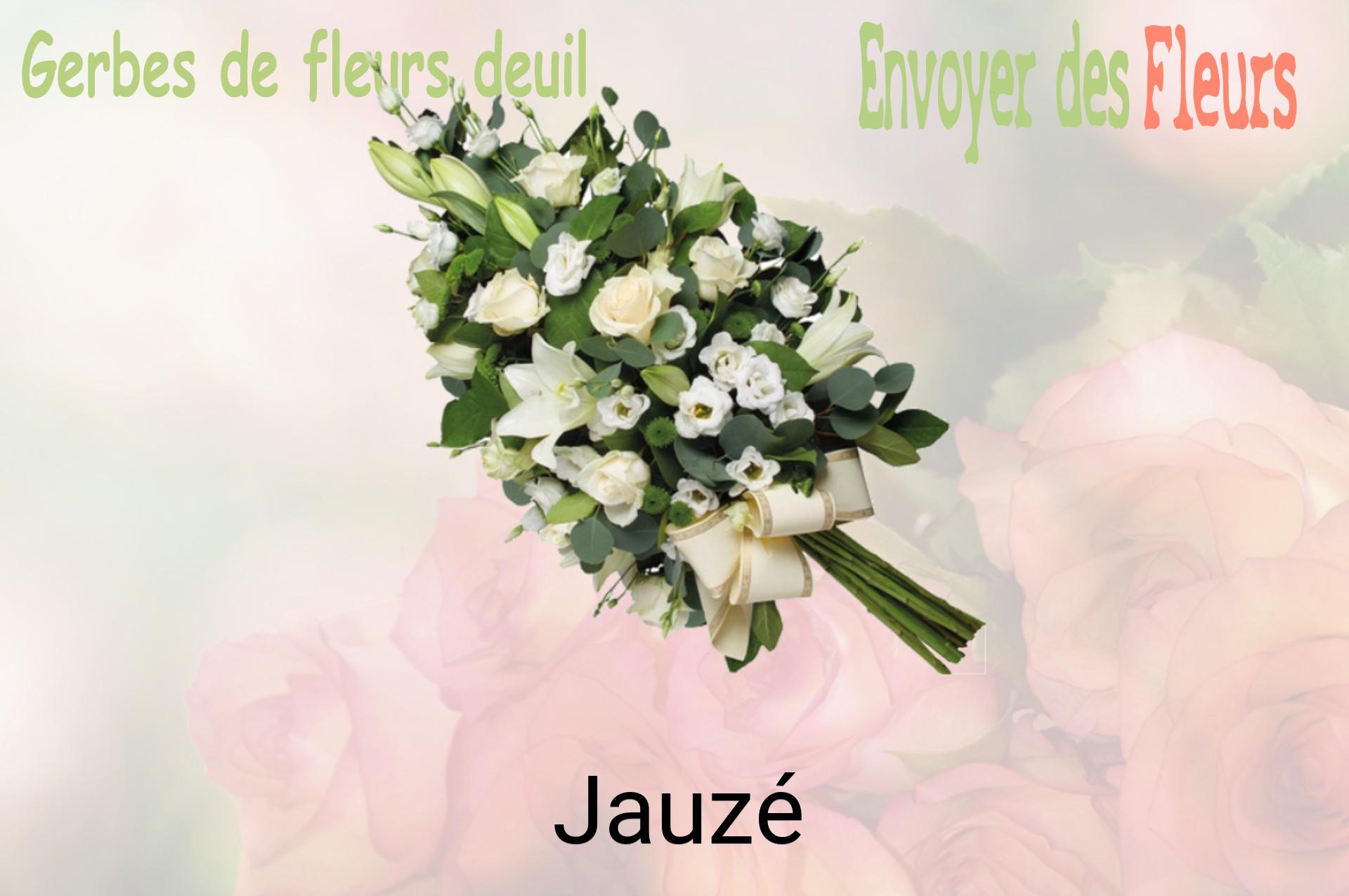Gerbe de fleurs de deuil livrée à Jauzé